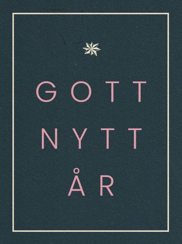 mörkblått gåvokort för gott nytt år