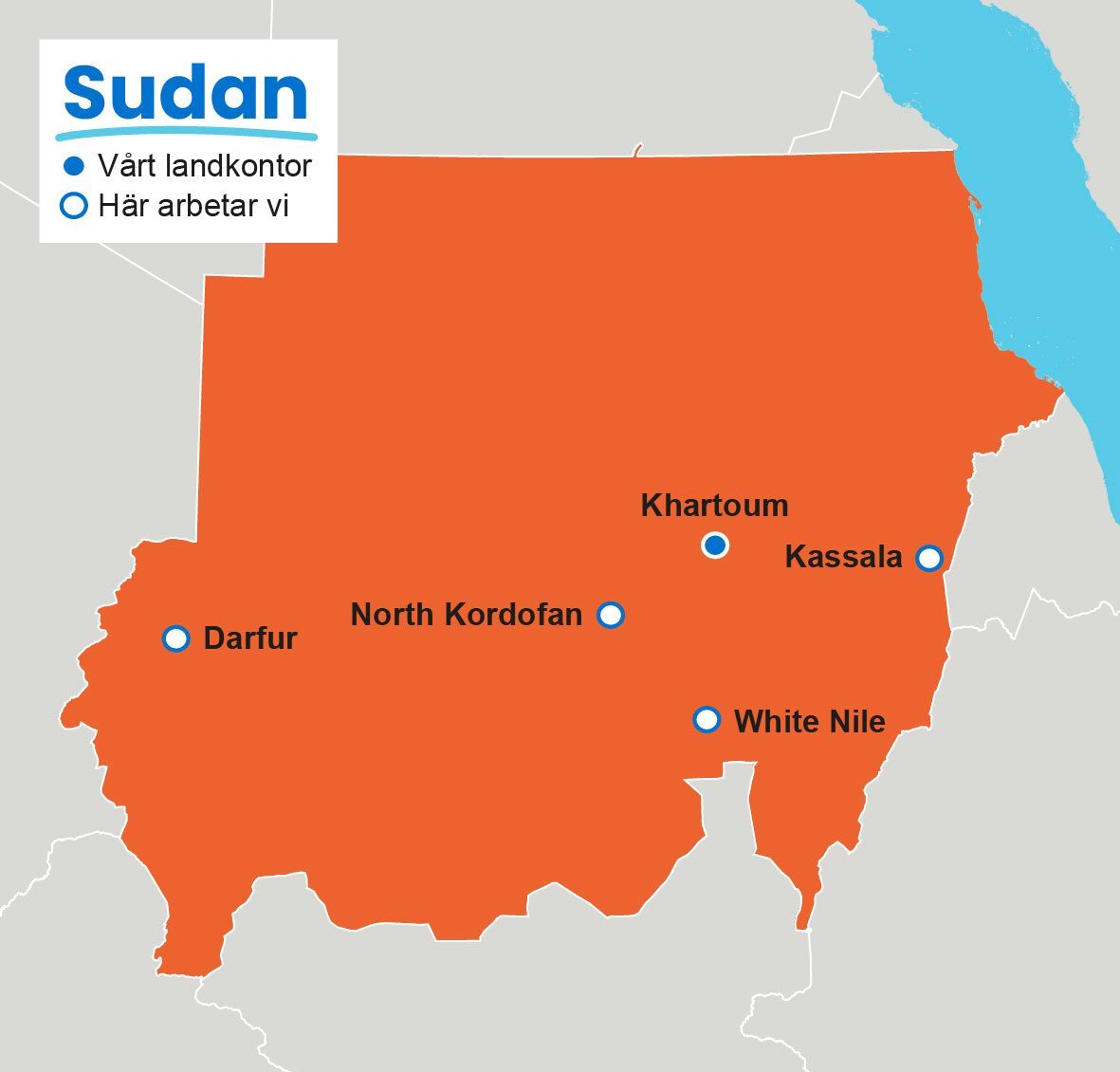 Karta över Sudan