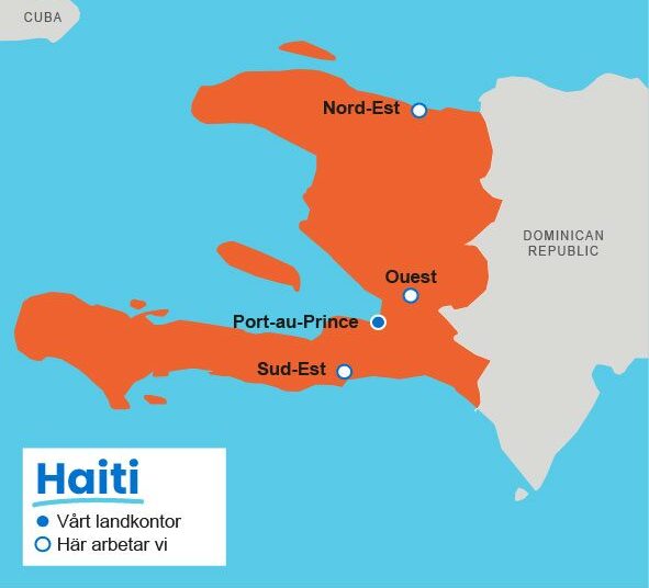 Karta över Haiti