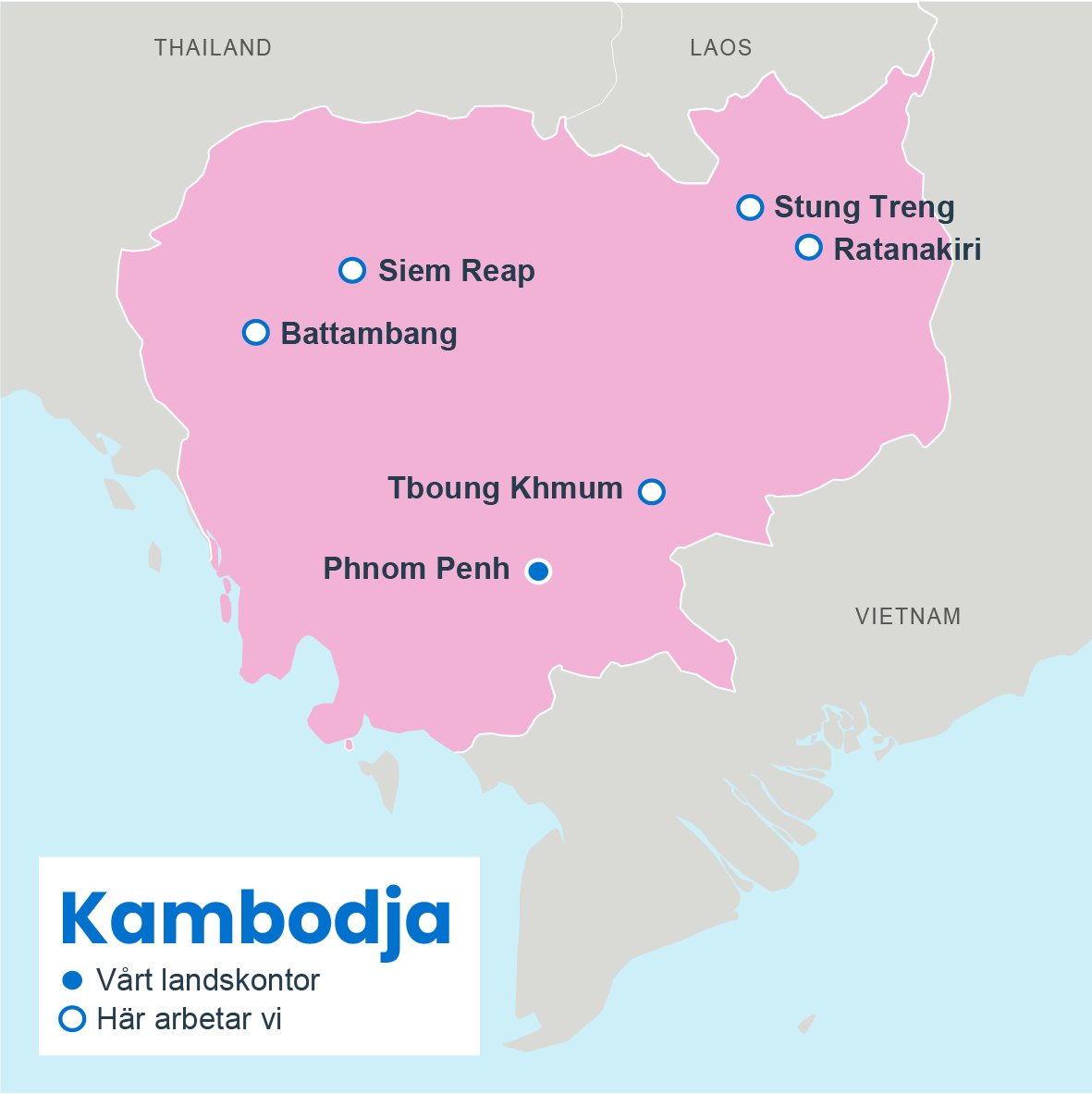 Karta över Kambodja