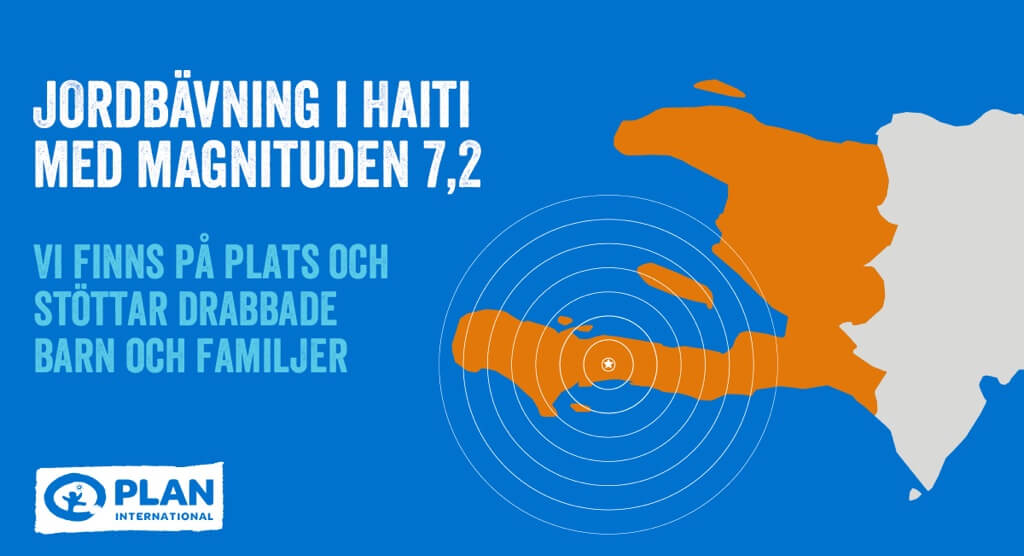 Karta över Haiti som visar var jordbävningen ägde rum 2021