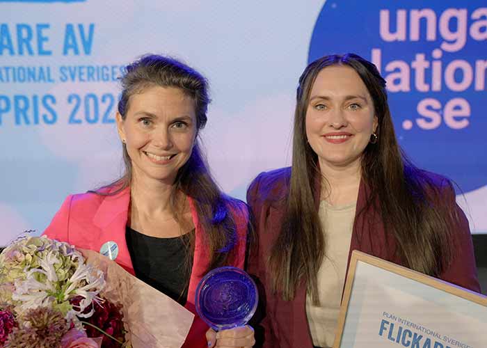 Vinnarna av Plan International Sveriges Flickapris 2023. Ungarelationer.se