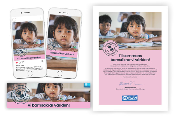 Digitalt kommunikationspaket för företagsvänner. Innehåller bilder att dela på sociala medier och hemsida samt ett diplom att skriva ut.