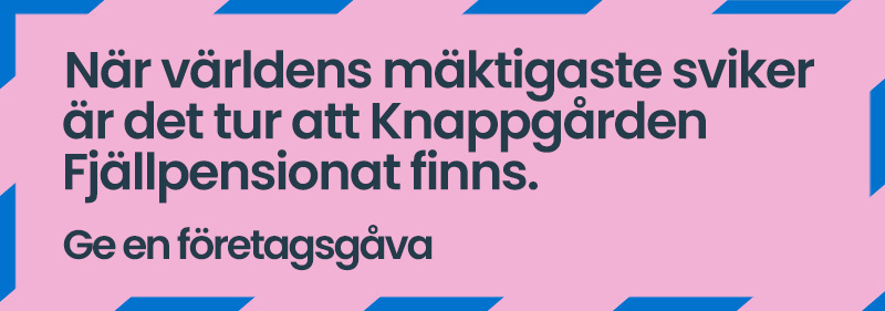 Affisch från Plan Internationals nya kampanj med texten: "När världens mäktigaste sviker är det tur att Knappgården Fjällpensionat finns. Ge en företagsgåva"